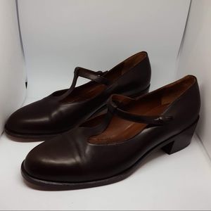 Henry Beguelin brown leather Mary Janes size 9